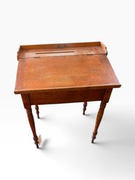Antique Pine Old School Desk