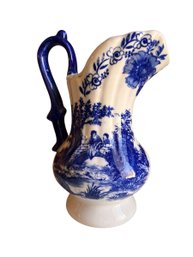 Vintage Blue And White Transferware Pitcher