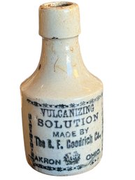 Antique Stoneware B.F. Goodrich Co Vulcanizing Solution Crock Antique Advertising