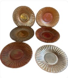 Imperial Peach Iridescent Starburst Carnival Glass