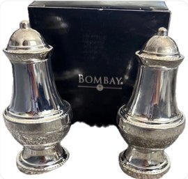 The Bombay Company Silver Plated Salt And Pepper Shakers Brand New In Box