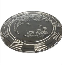 Vintage 1930's Fedral Glass Co. Sharon Footed Cake Plate