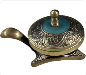 Vintage Judaica Brass Pedestal Bowl This Cover & Handle