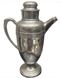 Vintage Continental Hand Wrought Crome 3690 Lock Cocktail Shaker Pitcher