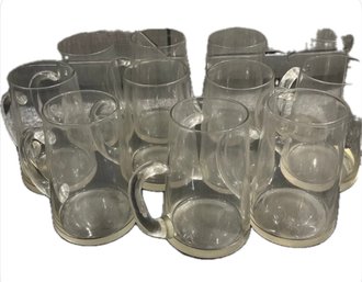 Set Of 12 Glass Mugs With Handle Drinking Glasses 16oz