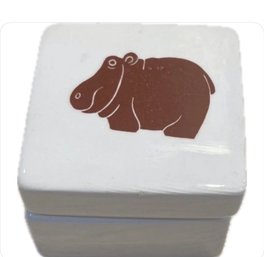 Nancy Lopez Hippo Trinket Ring Box 1977 Vintage Porcelain Ceramic