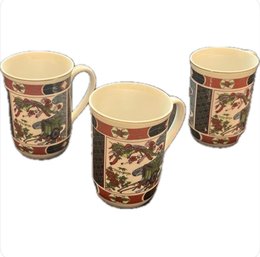 Goshoguruma Design Hand Painted Japanese Imari Porcelain Coffee Mug Cup