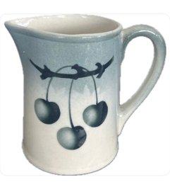 Vintage Erphrata Czech Abstarct Creamer Hand Painted Cherry Motif