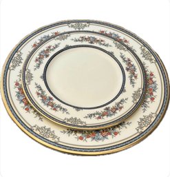 Minton Stanwood Gold Trim Bone China Dinner And Salad Plate