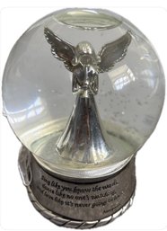Angelic Reflections Silver Toned Angels Snowglobe Musical
