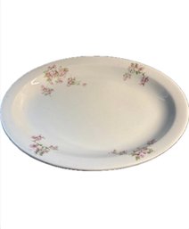 W S George Deerwood Pink Roses Oval Platter Vintage