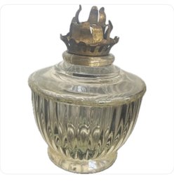 Vintage Oil Lamp-Clear Glass Ribbed Pattern