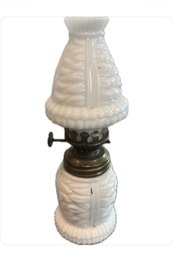 Vintage Milk Glass Oil Lamp 'Christmas Tree'