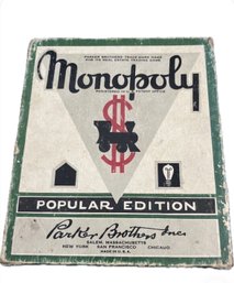 Vintage 1954 Monopoly Popular Edition Green Box - Game Pieces Only *NO BOARD