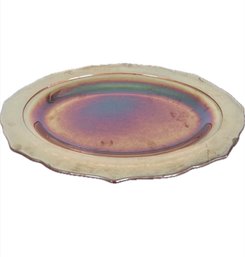 Carnival Glass Marigold Iridescent - Normandie Floral - Oval Serving Platter