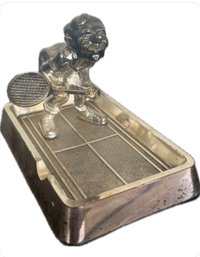 International Silver Plated Tennis Player Ash, Change , Jewelry, Desk Tray