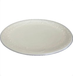 Vintage Crown Potteries Oval Plate With Intricate Raised Detailing