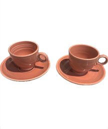 Fiestaware Retired Color Rose Pink Tea Cup & Saucer