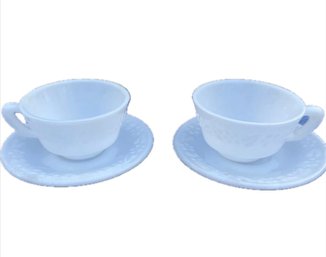 Milk Glass Coffee Tea Cup And Saucer