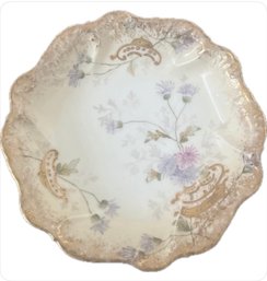 Limoges Bone China Plate France Ornate Floral  Purple Gold