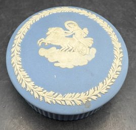 Wedgwood Blue Jasperware Neoclassical Pattern Trinket Dish - Made In England
