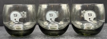 NY Giants NFL Glass Cup Set - 3 Total