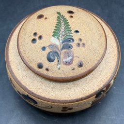 Decorative Pottery Lidded Bowl - Artist Signed