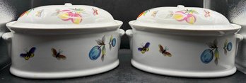 Porcelain Fruit Pattern Tureens #8096 - 2 Total