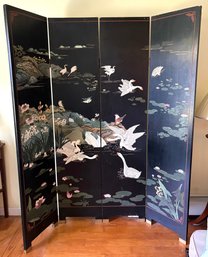 Decorative 4-piece Engraved Veneer Wooden Wall Screen - Made In Peoples Republic Of China