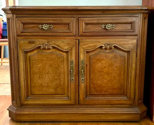 Thomasville Solid Wood Flip-top Buffet With Storage On Caster Wheels