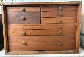 Antique Wooden 8-drawer Machinist Tool Box