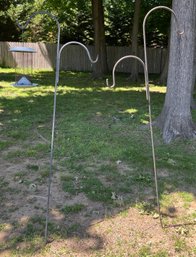 Wrought Iron Double Hook Plant Hangers - 2 Total