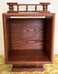 Wooden Swivel End Table With Storage