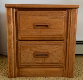 Lea Furniture Oak Wooden 2-drawer Nightstand