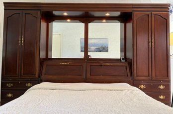 Bernhardt Solid Wood Lighted 6-drawer 3-piece Wardrobe With Double Mirrors