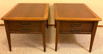 MCM Lane Rhythm Wooden End Tables With Drawer - 2 Total