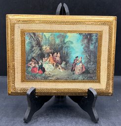 Vintage Wooden Gilt Print Art - Made In Italy