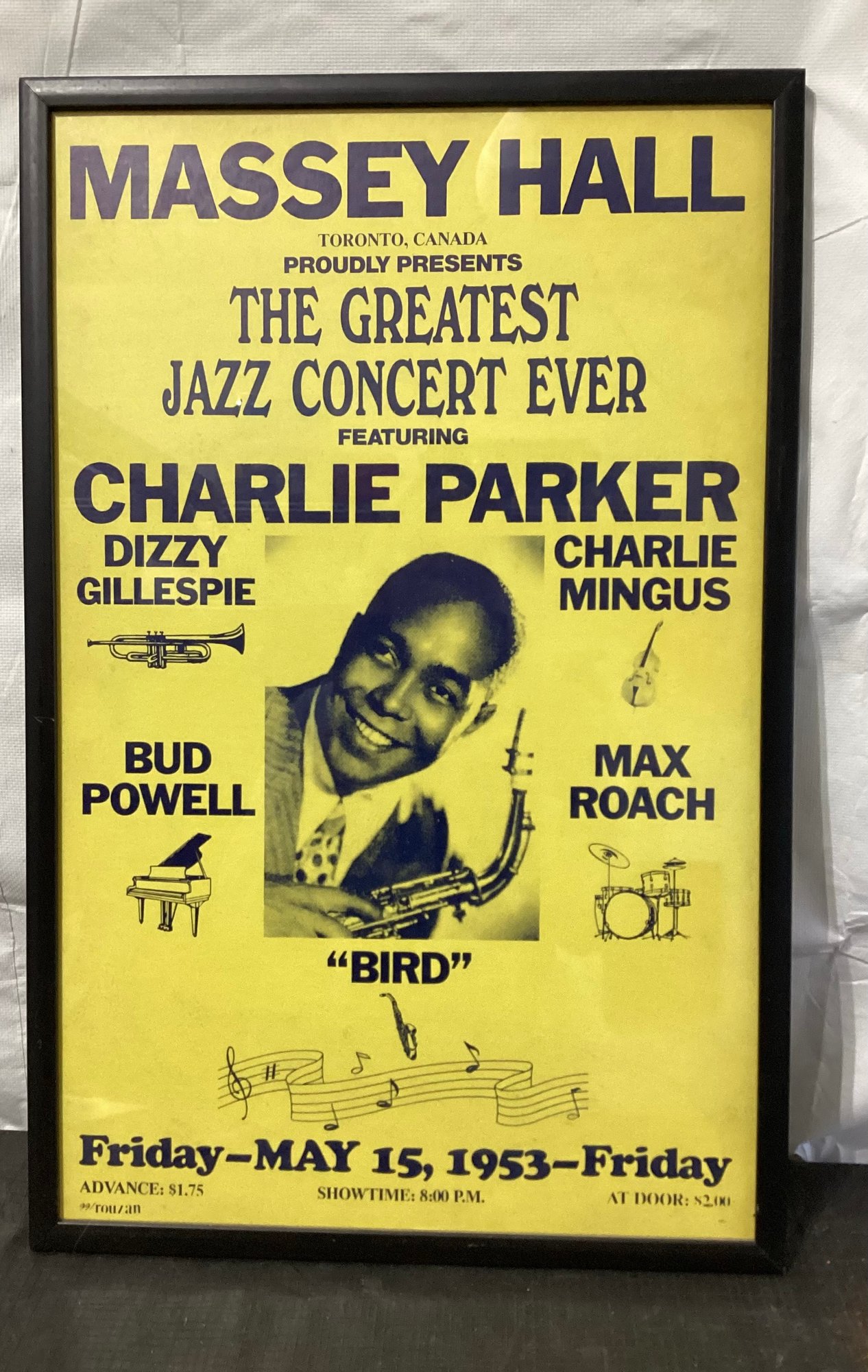 Charlie Parker Massey Hall Canada Concert Poster May 15, 1953 