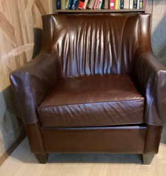 Brown Leather Chair Curved Back