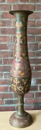 Brass Floor Vase Multi Colored