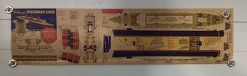 1930s Or 1960s Kellogg's Corn Flakes Premium Papercraft Model Sheet Of The Ocean Liner RMS Queen Mary