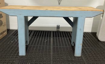 Farmhouse-style Trestle Bench,  With Visible Tenon Joinery