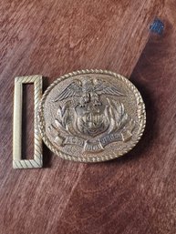 WWII U.S. Merchant Marines Officer's 'Acta Non Verba' Belt Buckle