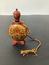 Wooden Folk Art Perfume Bottle