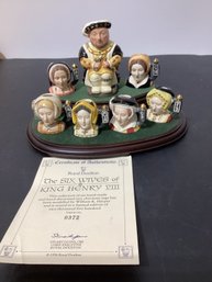 Royal Doulton Miniature Character Jugs Featuring Henry VIII And His Six Wives