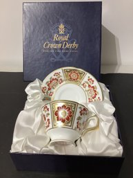 Royal Crown Derby 'Derby Panel Red' Cup And Saucer