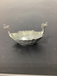 Norwegian Pewter Viking Ship Salt Cellar