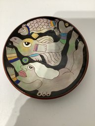 Hand-painted Art Pottery Plate By Artist Washington Ledesma