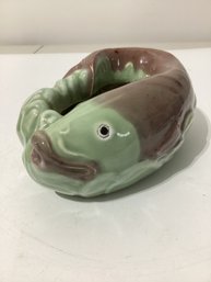 Antique Chinese Celadon Fish Shaped Brush Washer