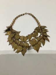 Gilt Leaves Bib Necklace